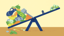 Seesaw showing how the cost of goods has increased dramatically.