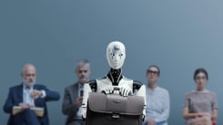 Robot with briefcase