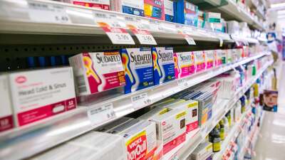 The cold medicine aisle at a drugstore