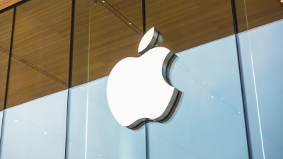 An Apple Logo displayed on an Apple Store