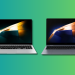 Galaxy Book4 Ultra and Galaxy Book4 on a teal and green gradient background.