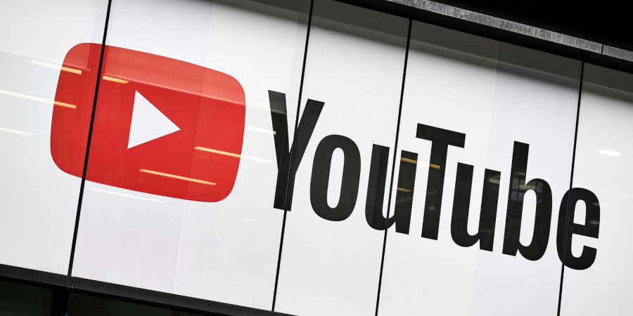 YouTube logo at the YouTube Space studios in London