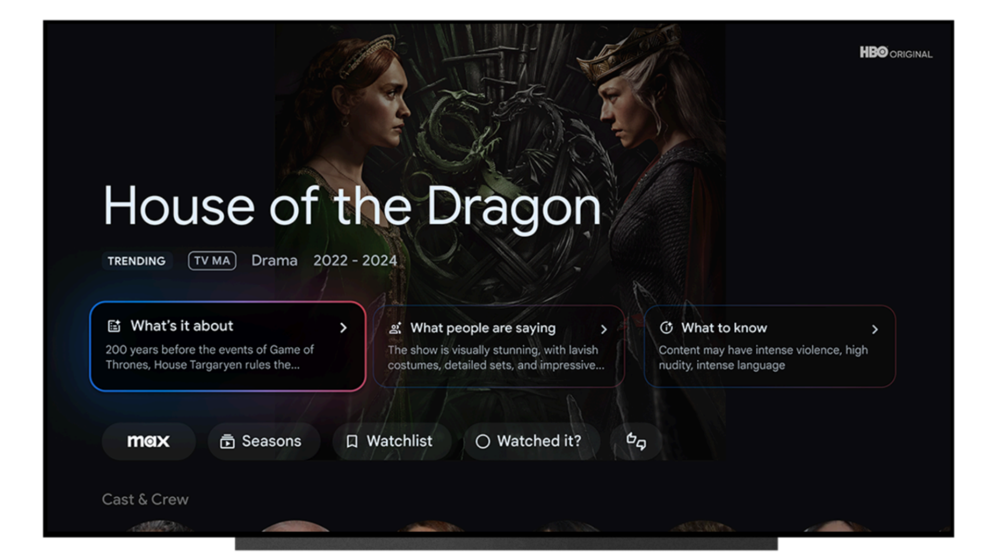AI overviews in Google TV