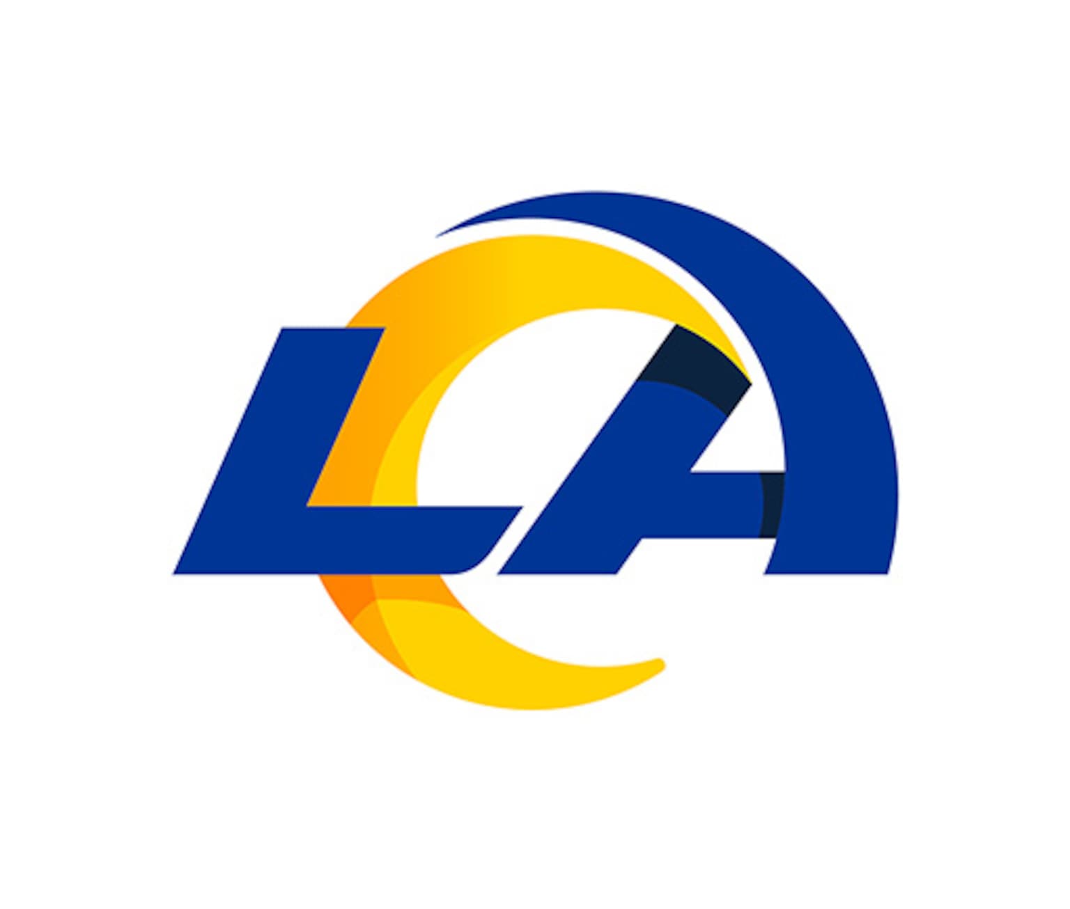 The logo of the NFL team Los Angeles Rams, the letters L and A in the colors blue and yellow.