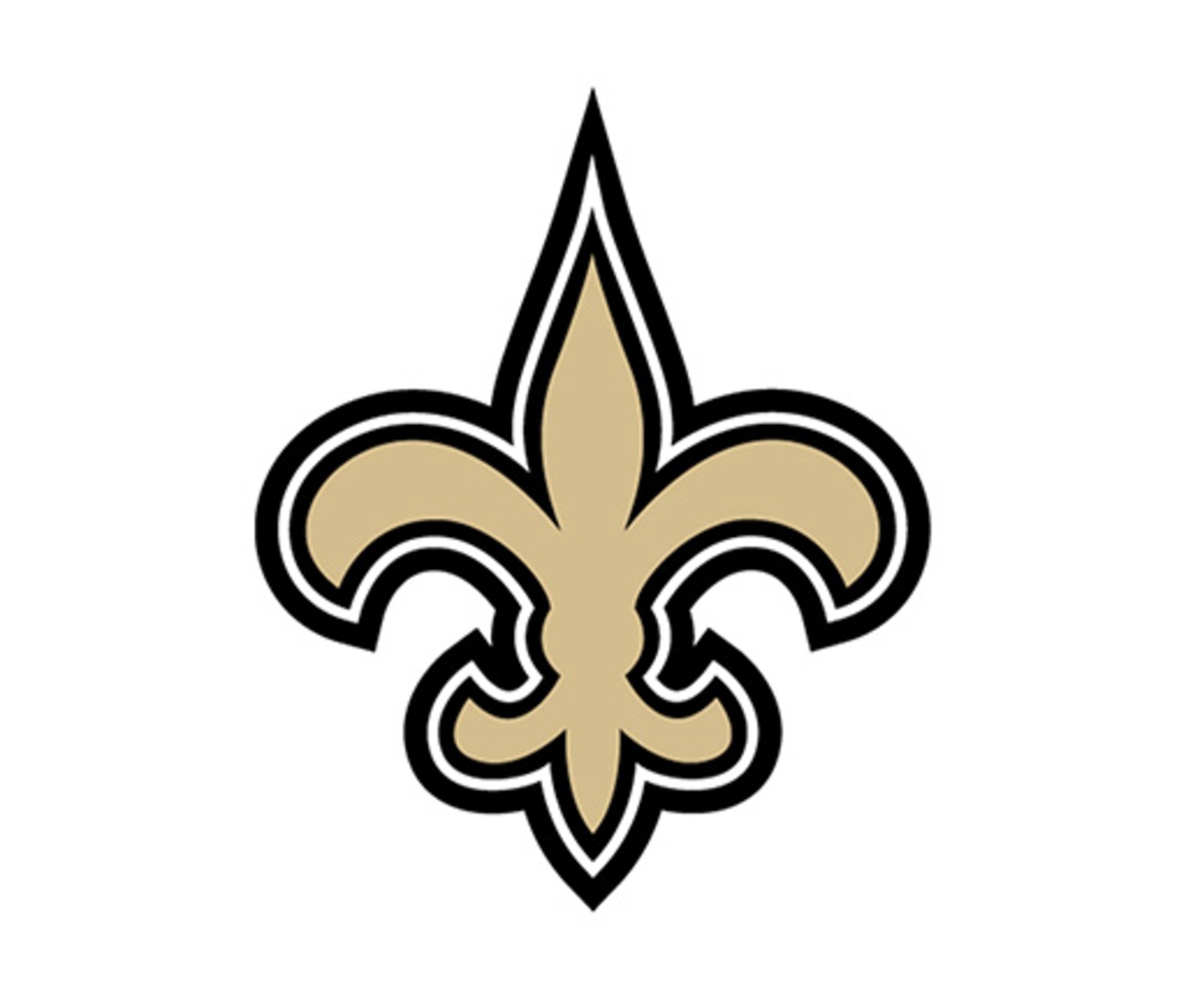 The logo of the NFL team New Orleans Saints, a golden fleur-de-lis.