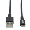 重型USB 2.0 USB- a转Micro-B电缆-M /M，超高分子量聚乙烯和芳纶纤维，灰色，3英尺(0.91米